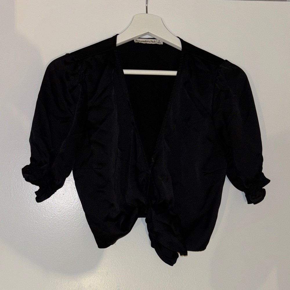 Abercrombie & Fitch satin Black tie Top